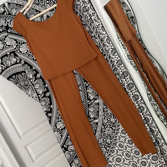 LAUNDRY BY SHELLI SEGAL NUTMEG NYLON SPANDEX TOP AND PANTS - Picture 12 of 14